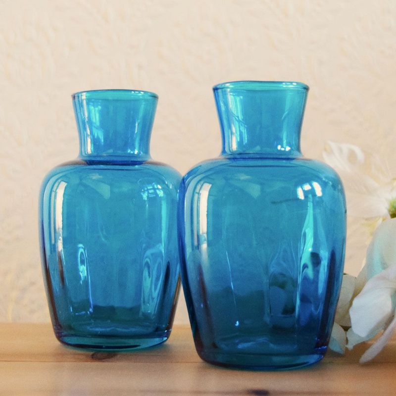 Fasettvase - blå, 11 cm - 1stk