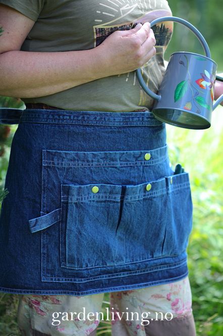 Hovedbilde Hageforkle, denim - midje