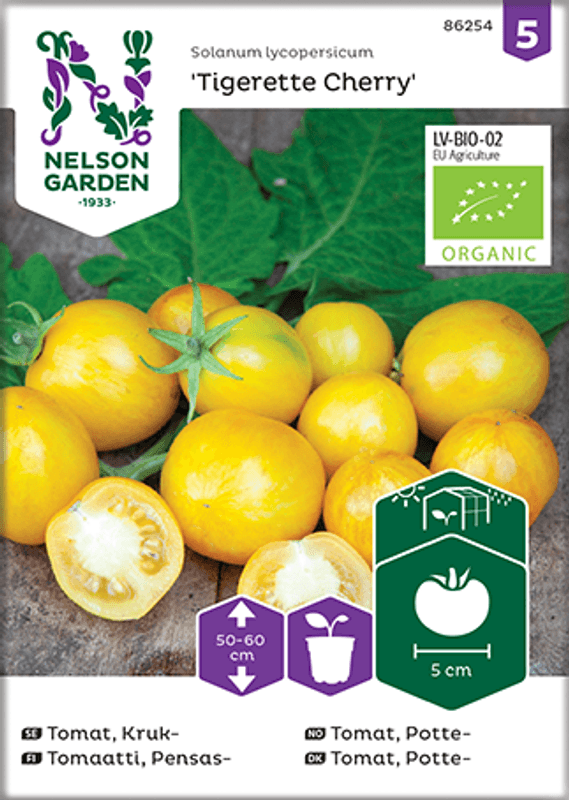 Frilandstomat 'Tigerette Cherry' - Organic
