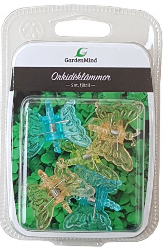 Orkidèklype - sommerfugl, neon mix, 5 stk