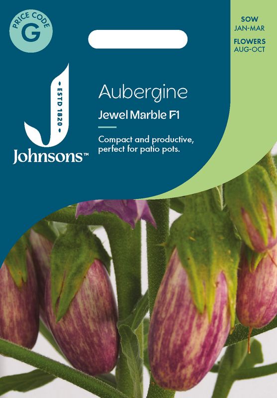 Aubergine 'Jewel Marble' F1 - Solanum melongena