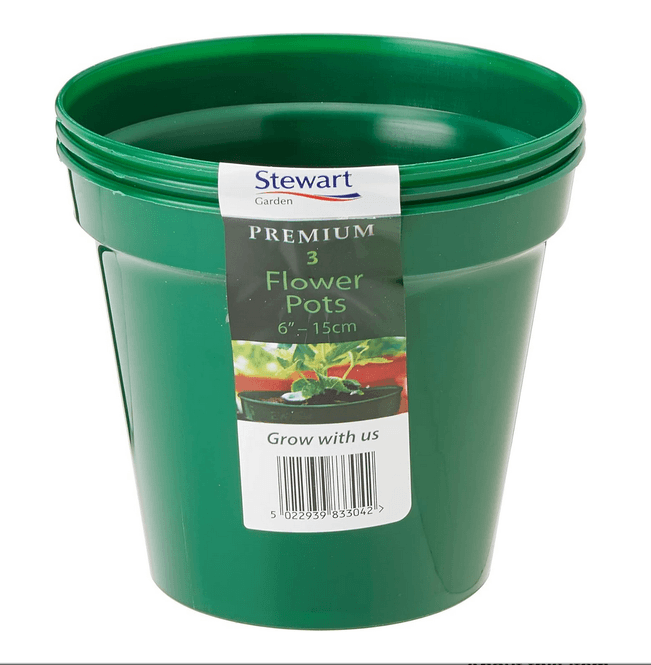 Hovedbilde Plastpotte 15 cm, 3 pk, grønn