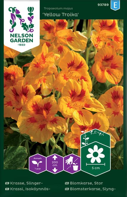 Hovedbilde Blomkarse 'Yellow Troika' - Tropaeolum majus