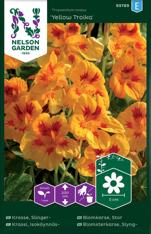 Blomkarse 'Yellow Troika' - Tropaeolum majus